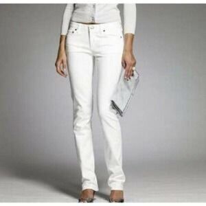 J Crew Factory Womens White Jeans Size 26 Short Stretch Low Rise Skinny